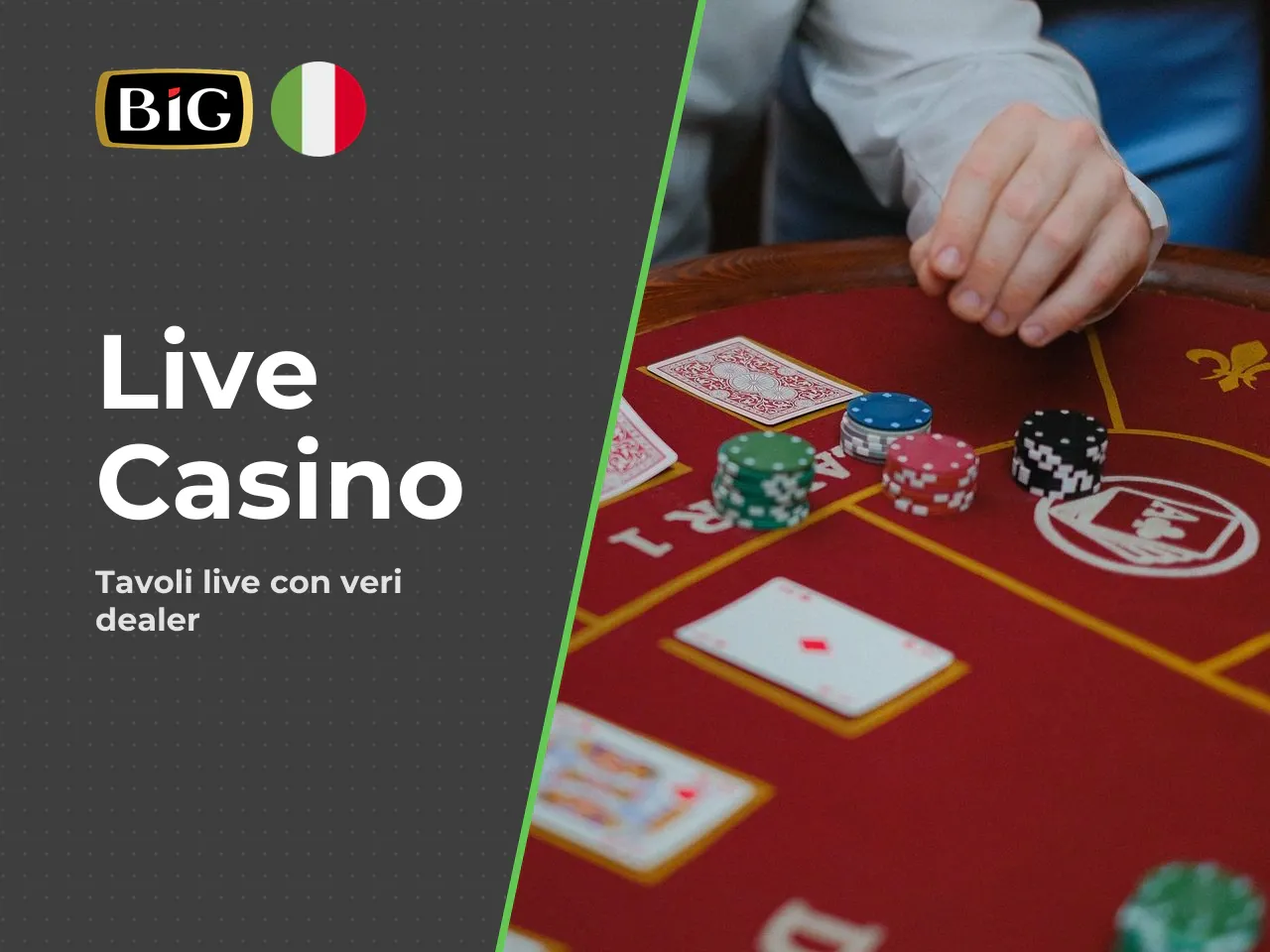 I tavoli sono forniti da **Evolution Gaming** (circa 40 tavoli) e **Playtech** (circa 20 tavoli). Secondo il modello di portfolio 40/40/20 descritto nella letteratura industriale iGaming, circa il 40 